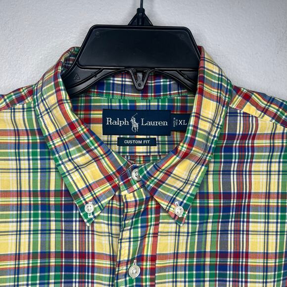 Ralph Lauren Mens XL Custom Fit Multicolored Plaid Long Sleeve Shirt Button-Down - Picture 3 of 12